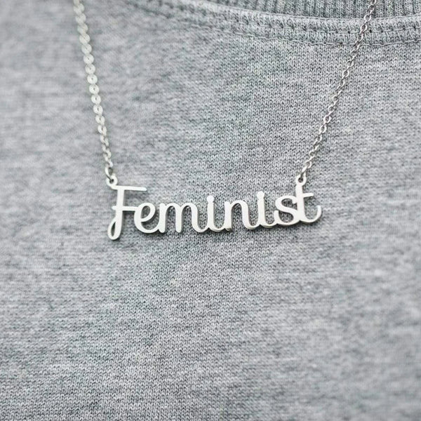 Feminist Necklace | Silver |  Black & Beech