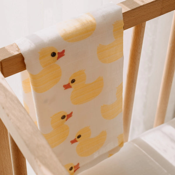 Yellow Duck | Muslin Square Baby Burp Cloth | Set of 3