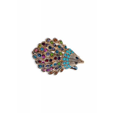 Electric Gold Crystal Hedgehog Brooch