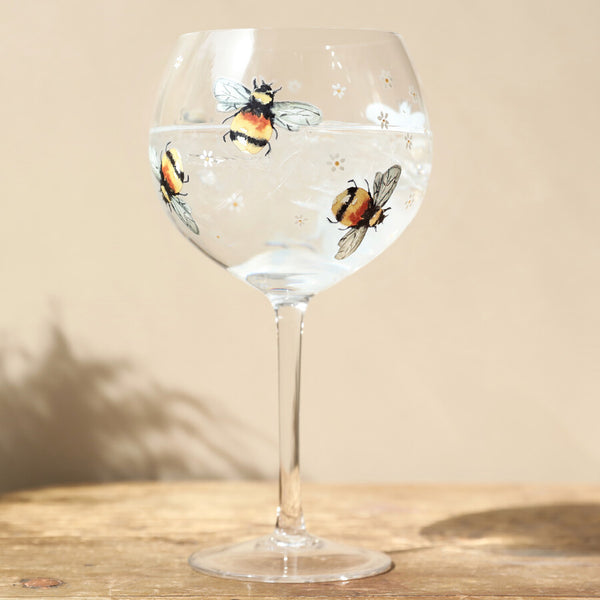 Floral Bumblebee Gin Glass