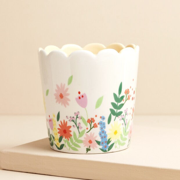 Floral Scalloped Planter