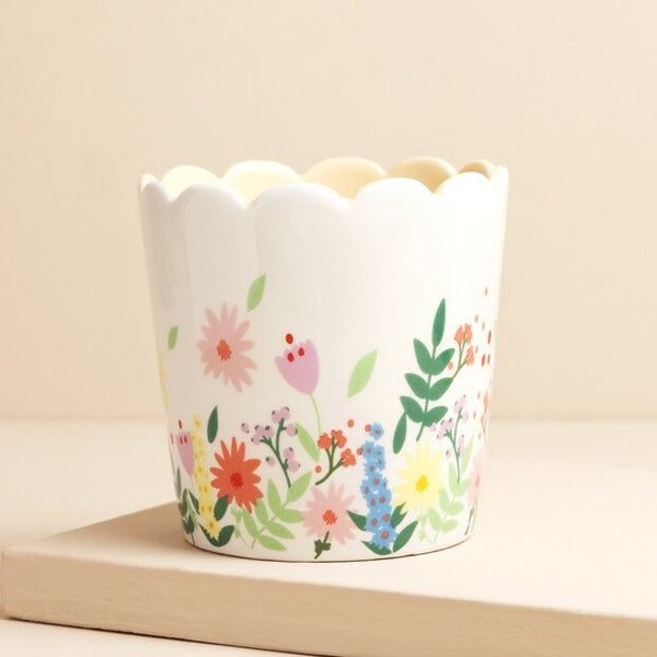 Floral Scalloped Planter