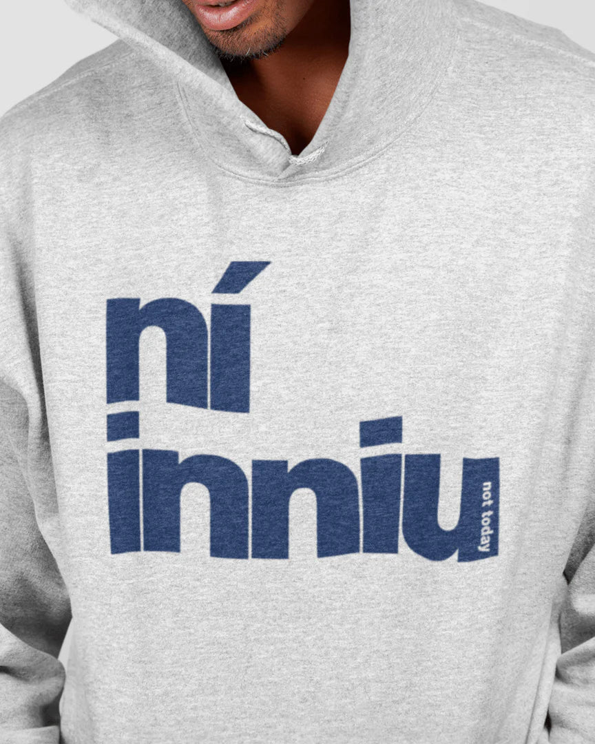 Hoodie - Ni Inniu - Grey/Navy (M)