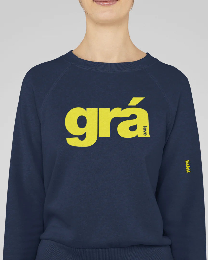 fukil | grá sweatshirt | navy & yellow | XL