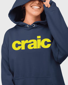 Hoodie - Craic - Navy/Yellow (L)