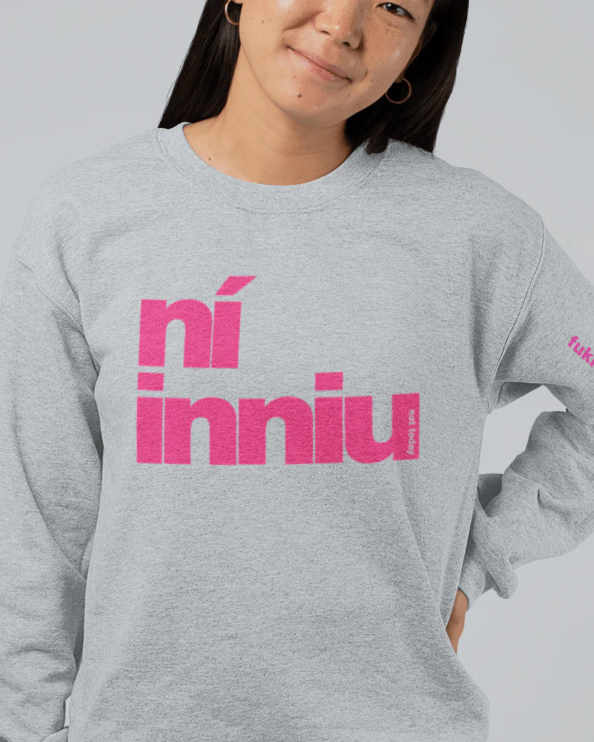 Sweatshirt | Ní Inniu | Grey & Pink