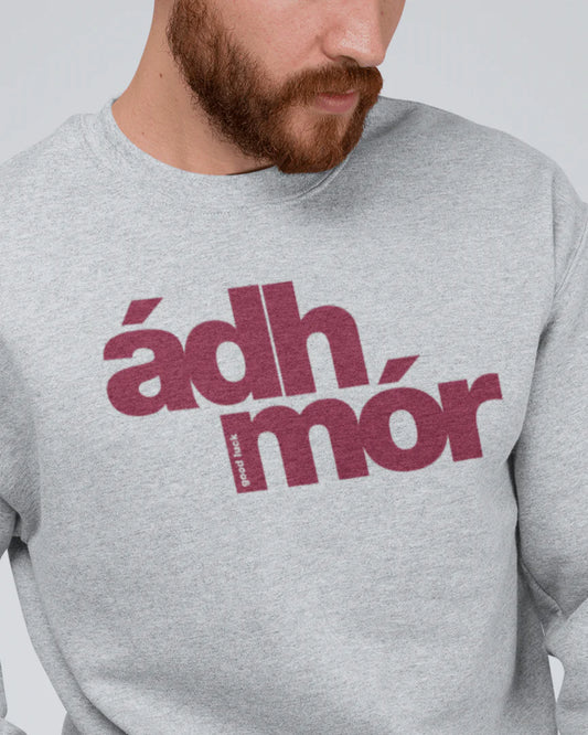 fukil | ádh mór sweatshirt | grey & burgundy | L