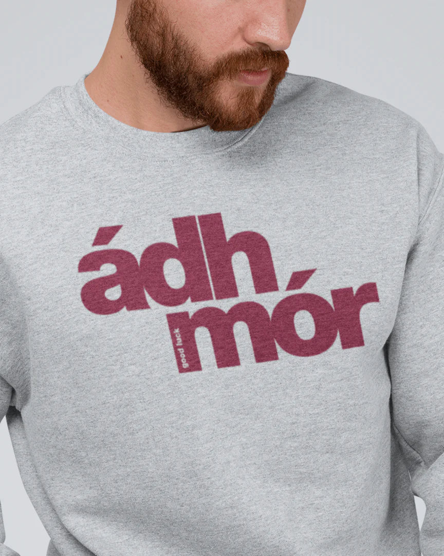 fukil | ádh mór sweatshirt | grey & burgundy | M