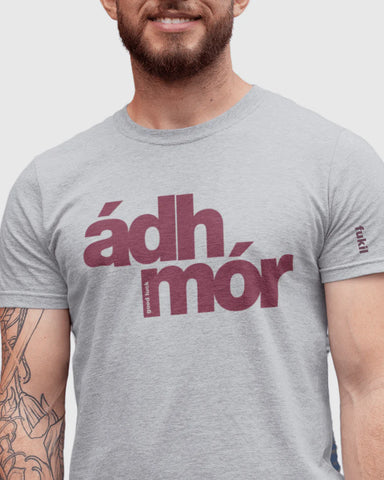 Fukil | Ádh Mór T-Shirt | Ash & Burgundy