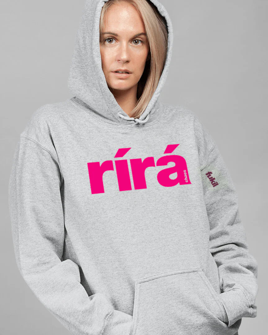 fukil | hoodie | rira | grey & pink | S
