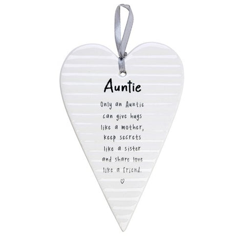 Ceramic Heart Plaque | Auntie