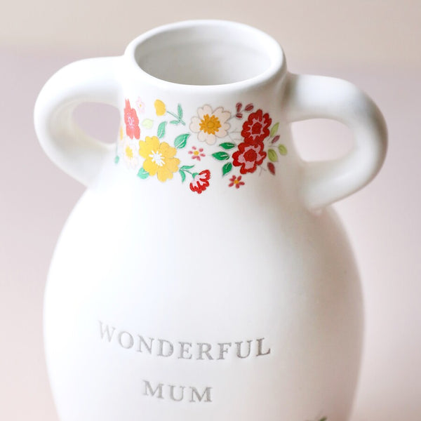 Ceramic Wonderful Mum Floral Vase | H15.5cm