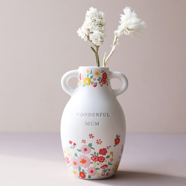 Ceramic Wonderful Mum Floral Vase | H15.5cm