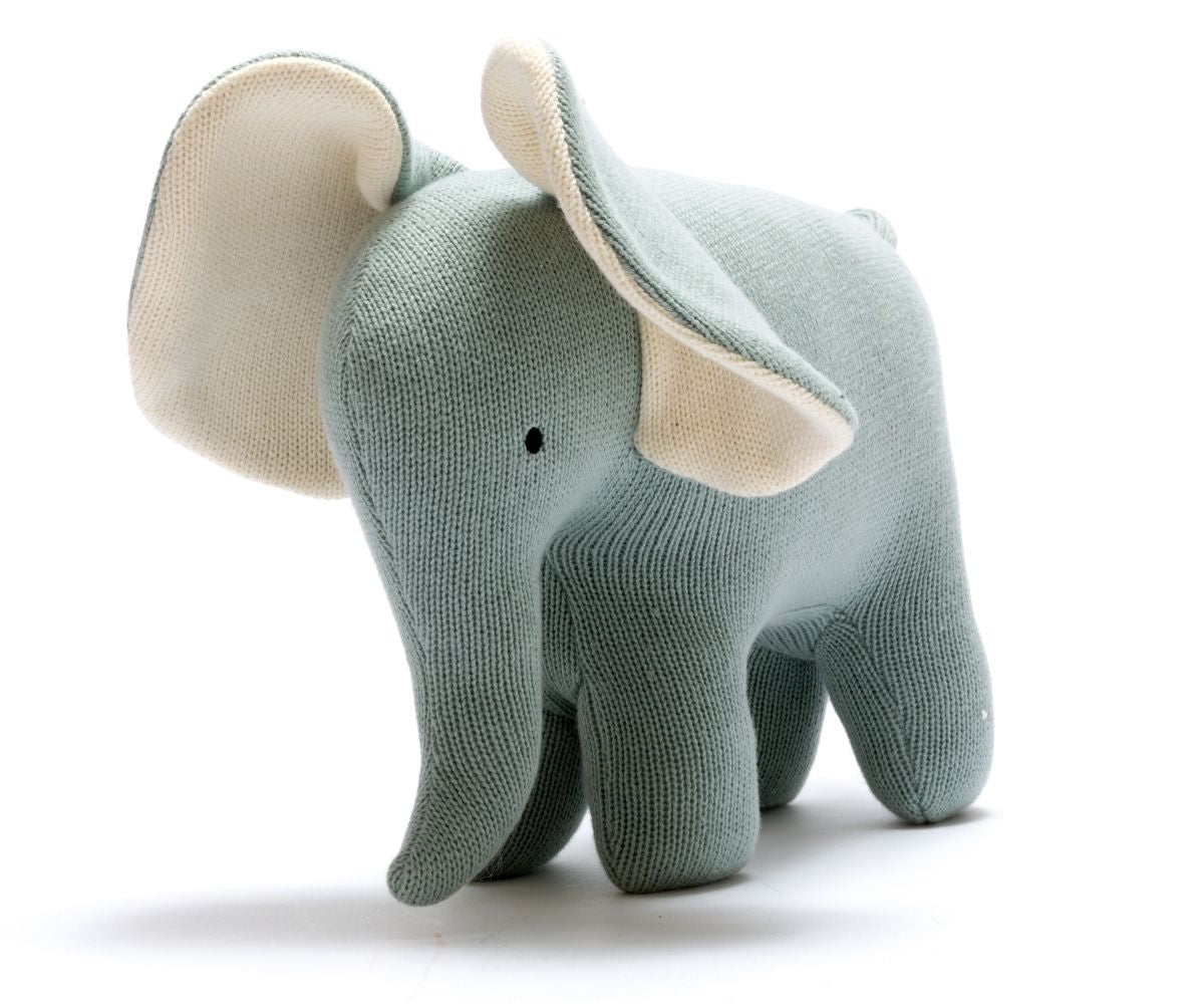 Ellis The Elephant Knitted Toy | Teal | Large