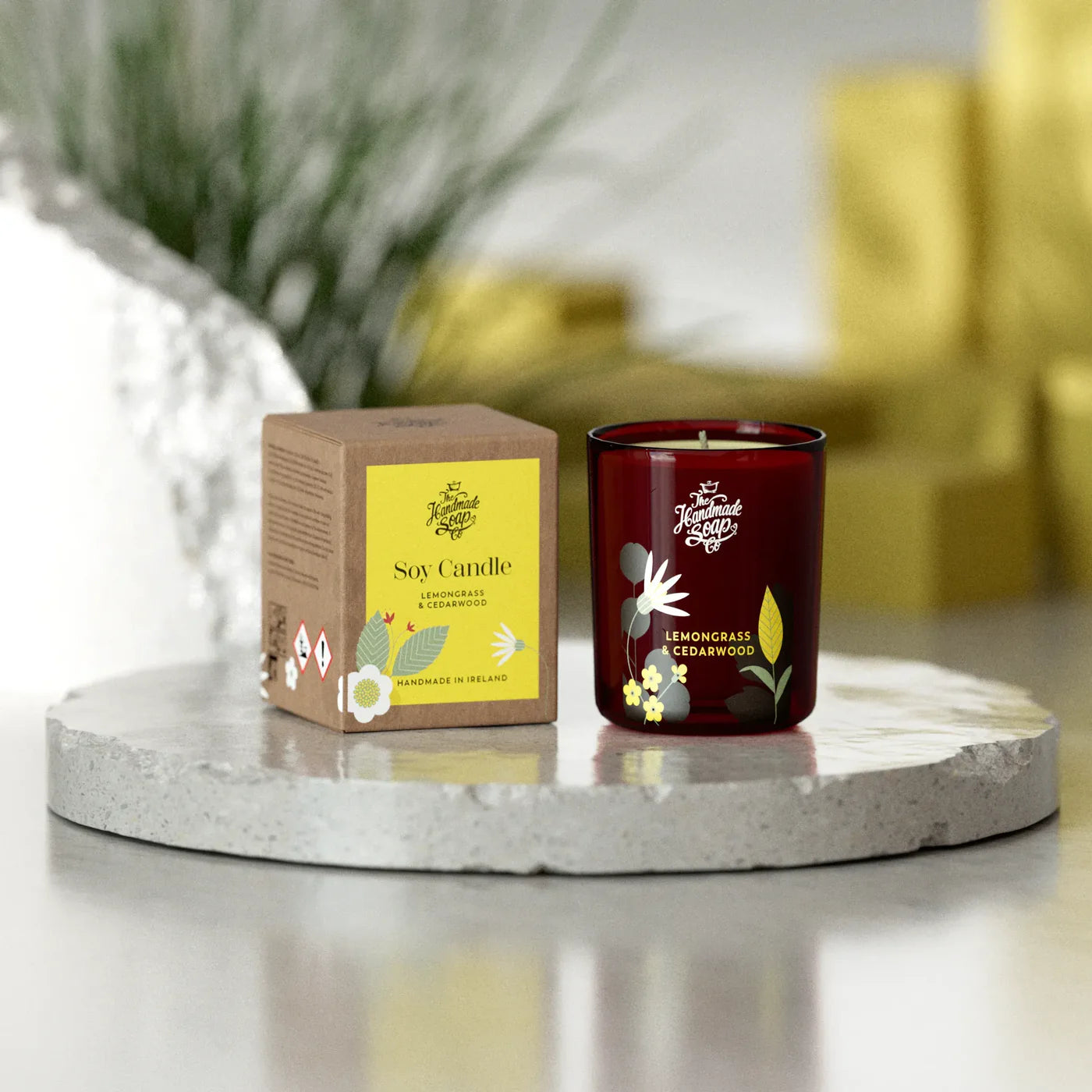 THE HANDMADE SOAP COMPANY | SCENTED SOY CANDLE | LEMONGRASS & CEDARWOOD | 70G