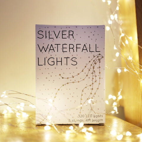 Silver Wire Waterfall String Lights | Plug In