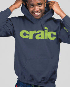 fukil | craic hoodie | navy & green | XL