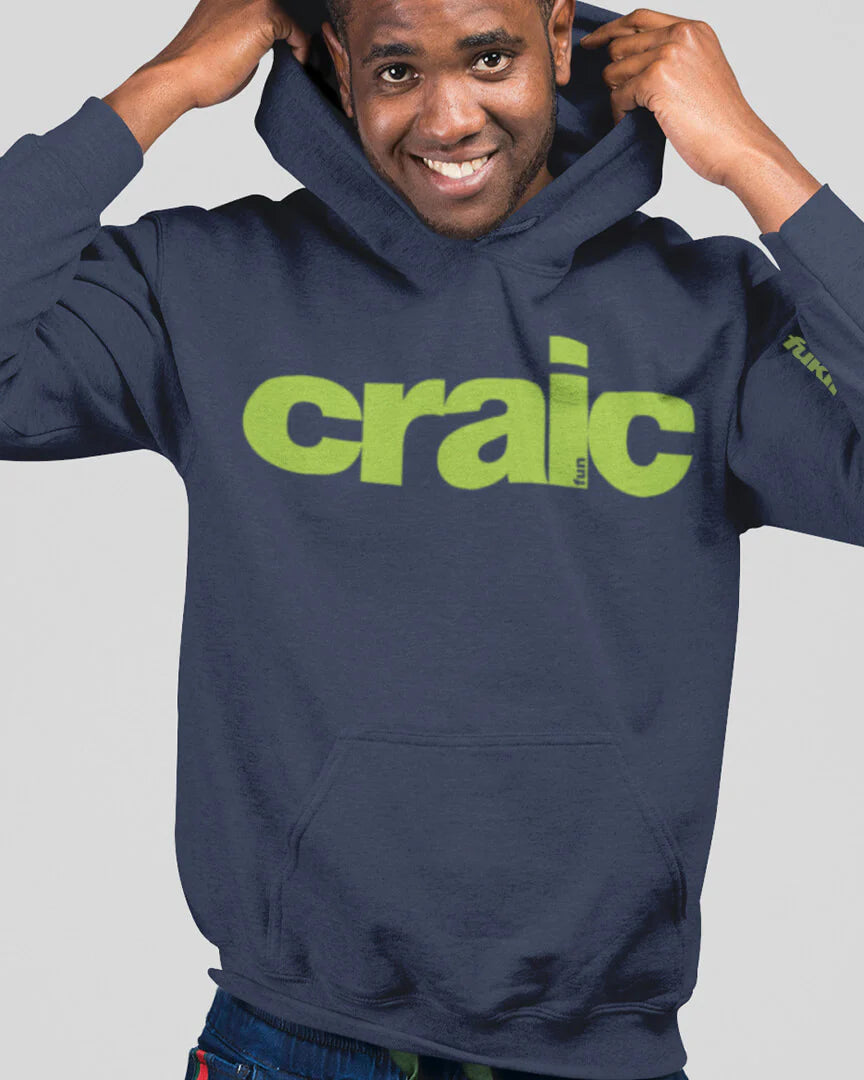 fukil | craic hoodie | navy & green | S