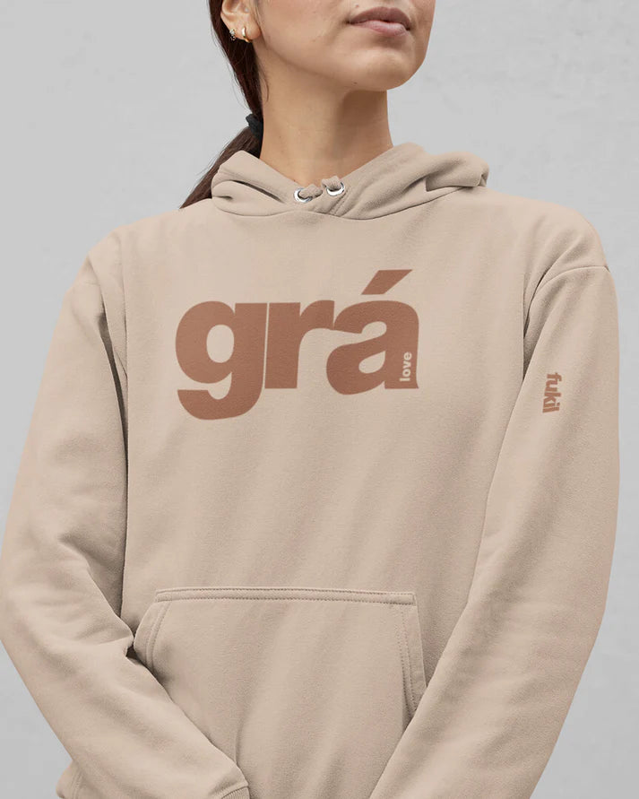 Fukil | Grá Hoodie | Orange/Sand