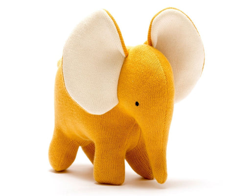 Elephant Knitted Plush Toy | Mustard