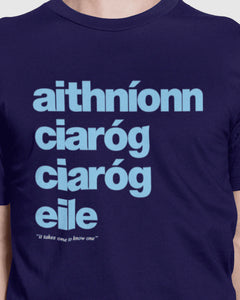 fukil | aithnionn ciarog tee | navy & sky | L