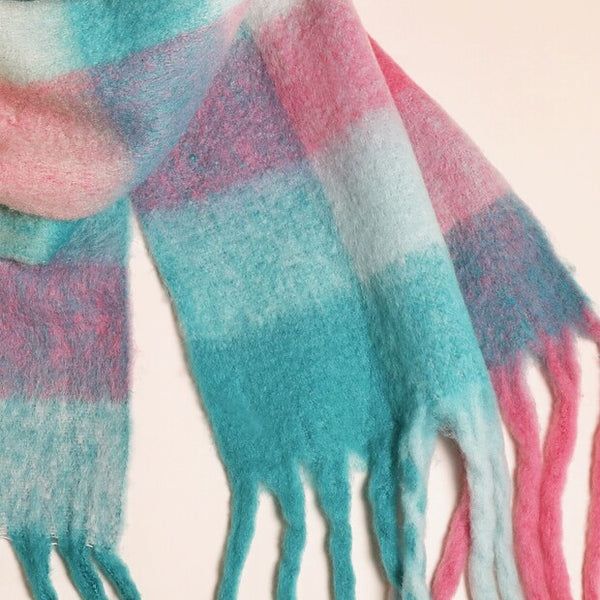 Ombre Check Winter Scarf