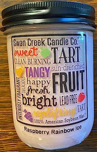 Swan Creek Candle Company | Raspberry Rainbow Ice | 12oz candle