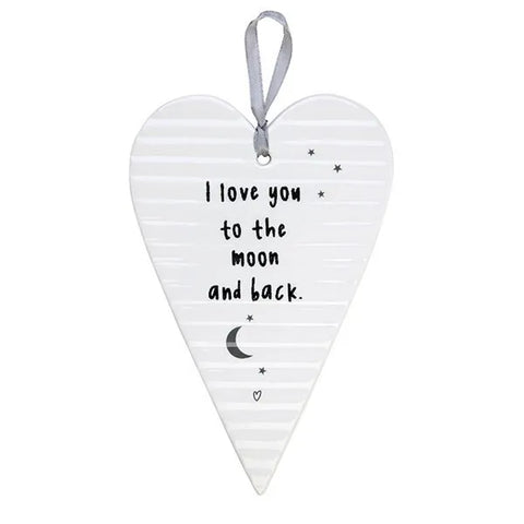 Ceramic Heart Plaque | Love You to the Moon