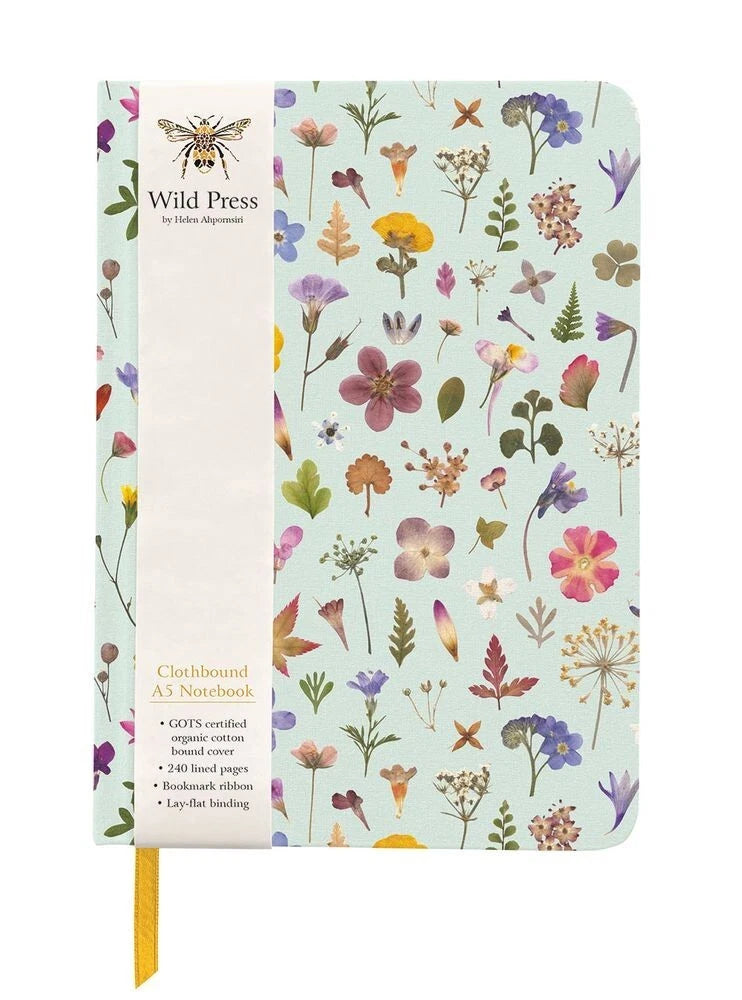 A5 Clothbound Notebook | Wil Press Mint Meadow