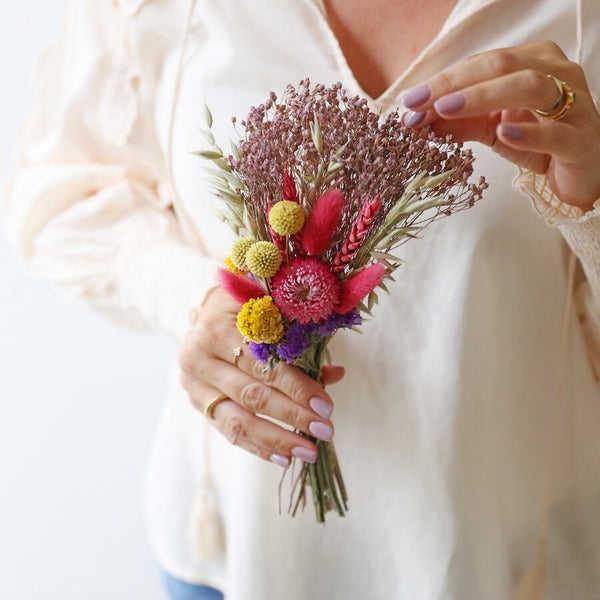 Mini Rainbow Brights Dried Flower Bouquet