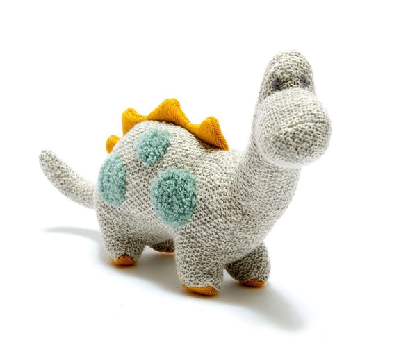 KNITTED ORGANIC COTTON DIPLODOCUS SMALL DINOSAUR TOY