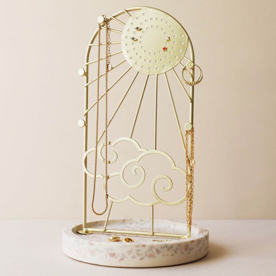 Sunshine Jewellery Stand with Terrazzo Base