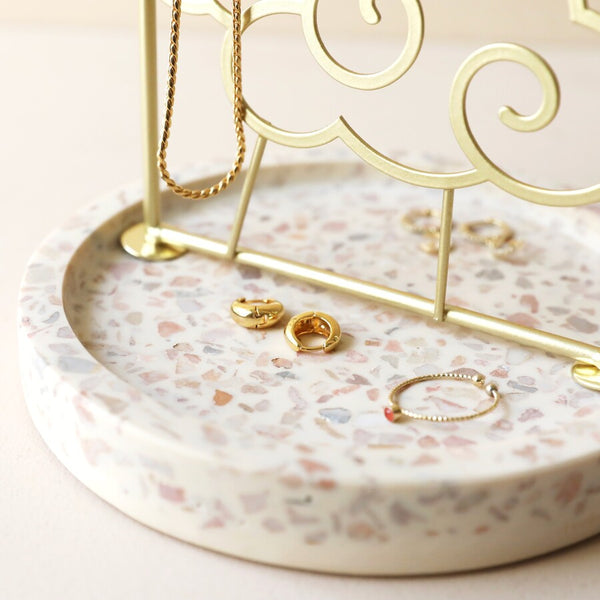 Sunshine Jewellery Stand with Terrazzo Base