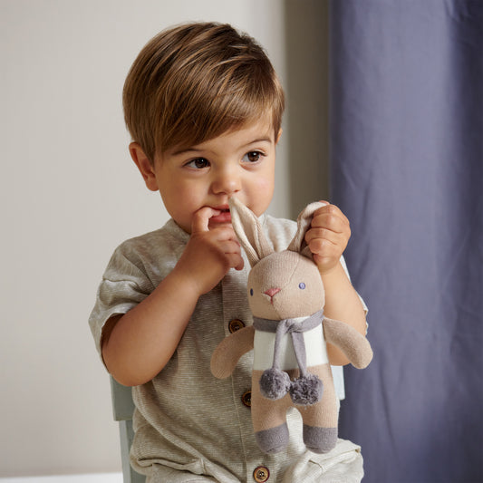 Baby Threads | Taupe Bunny Rattle 22cm