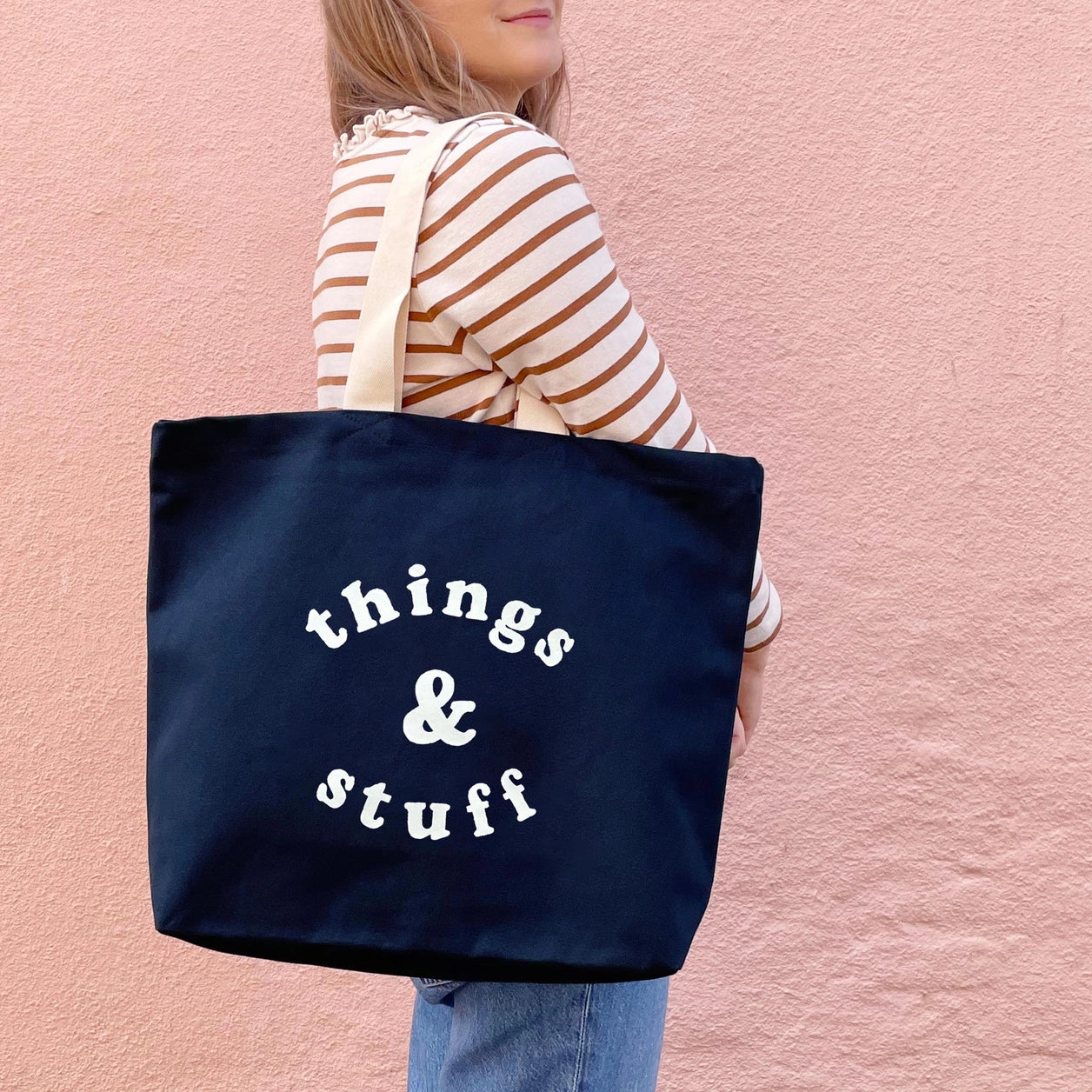 Things & Stuff | Canvas Tote Bag | Midnight Blue