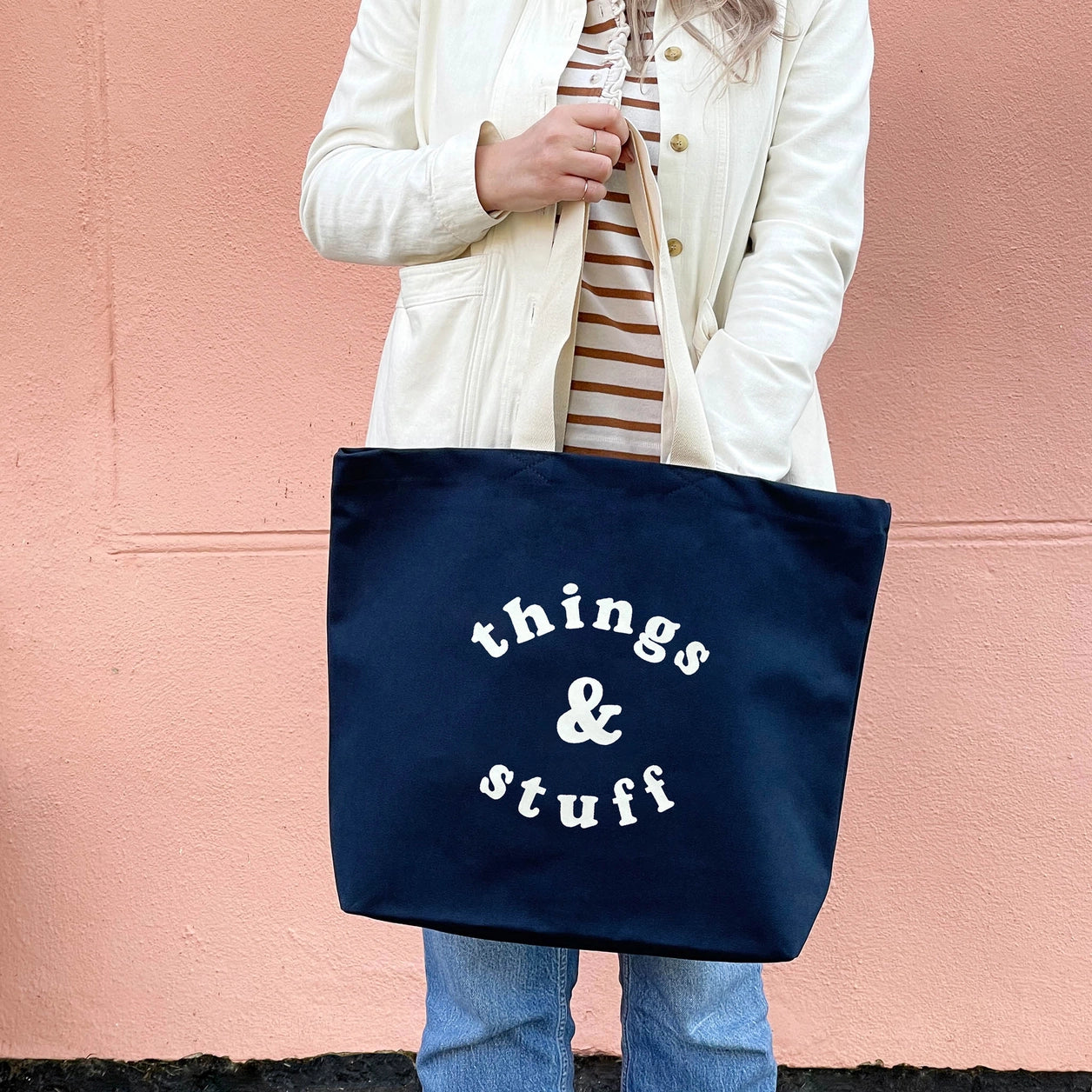 Things & Stuff | Canvas Tote Bag | Midnight Blue