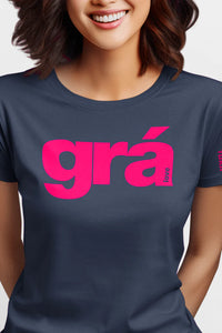 Fukil | Grá T-Shirt | Ink Navy & Pink