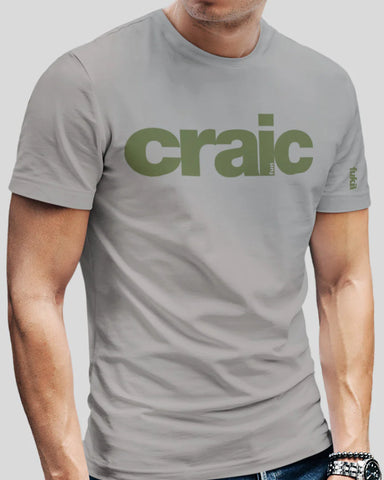 Fukil | Craic T-Shirt | Grey & Olive