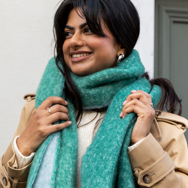 Turquoise Two Tone Winter Scarf