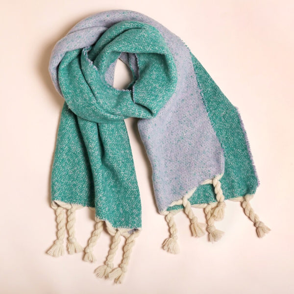 Turquoise Two Tone Winter Scarf