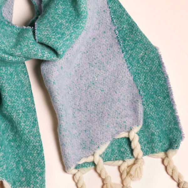 Turquoise Two Tone Winter Scarf