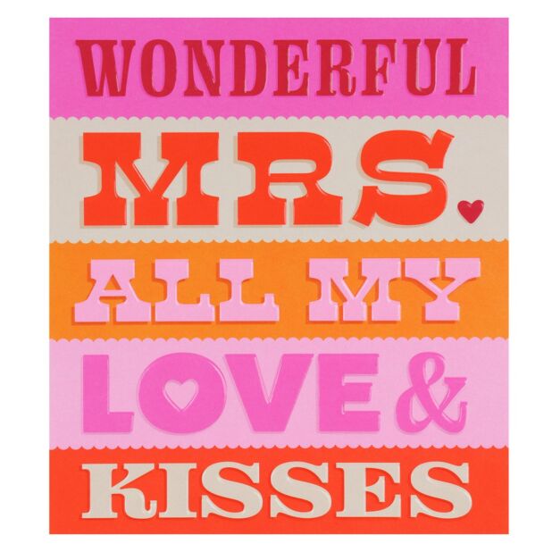 Valentines Card | Wife | Love & Kisses