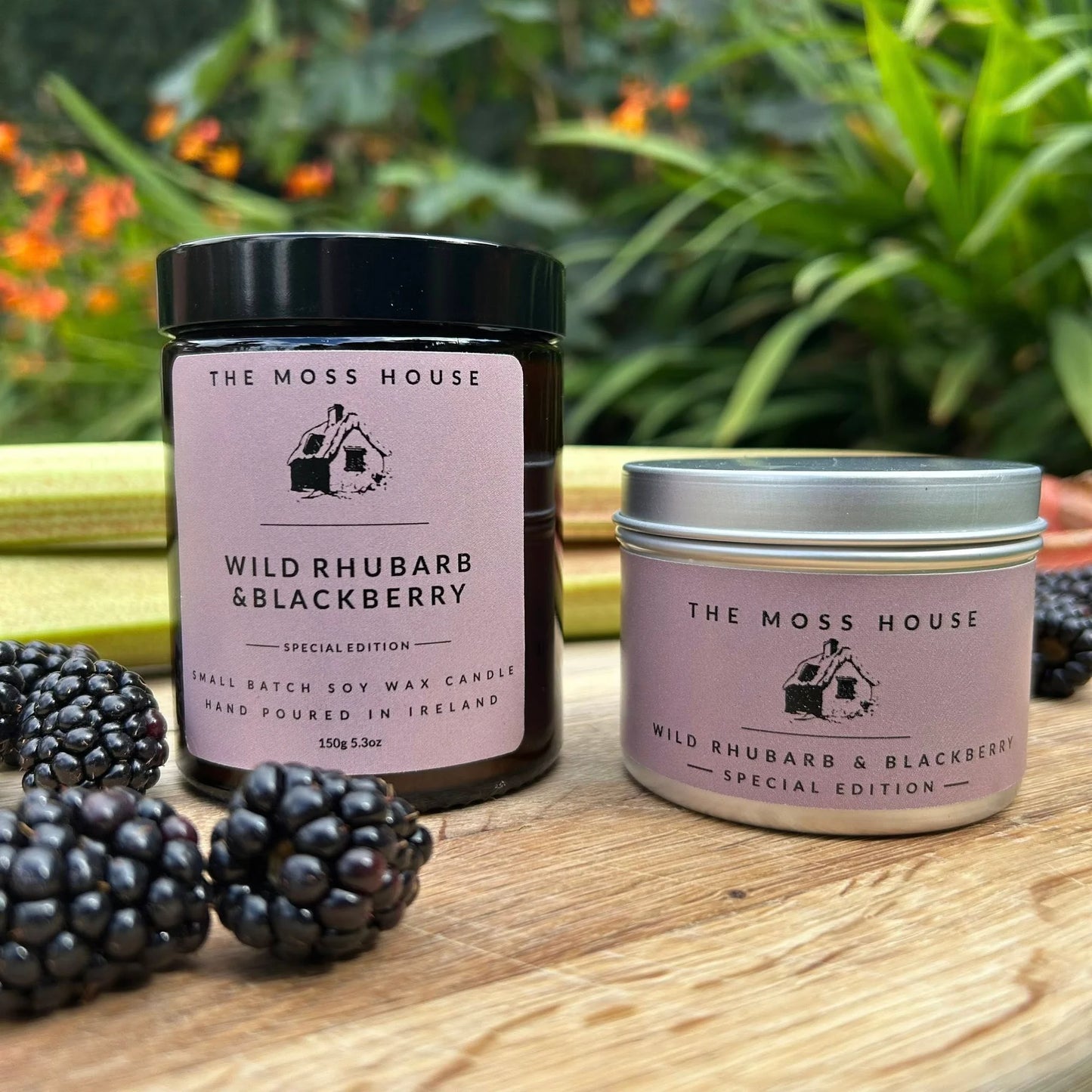 The Moss House | Soy Wax Candle | Wild Rhubarb & Blackberry