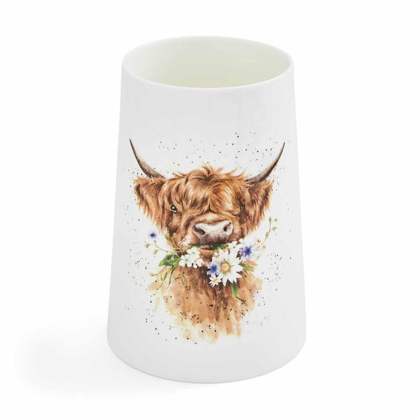 Wrendale | 'DAISY COO' HIGHLAND COW VASE | LARGE