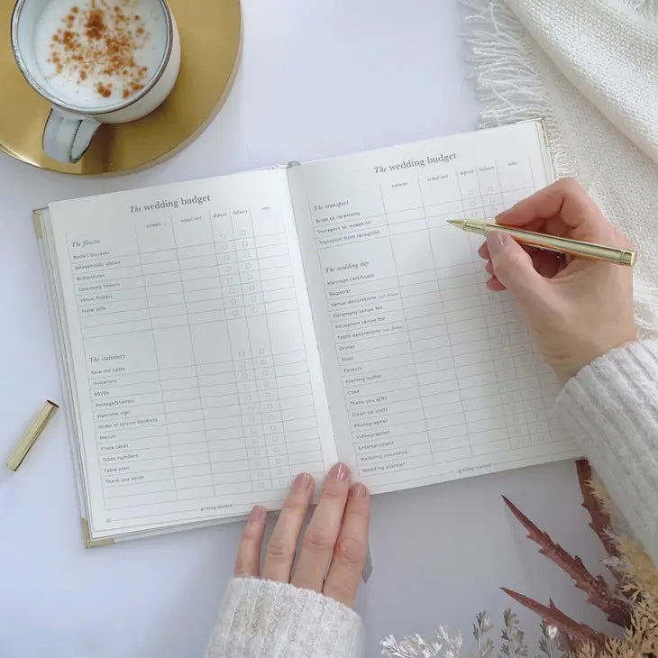 Luxury Eucalyptus Wedding Planner Book with Gilded Edges