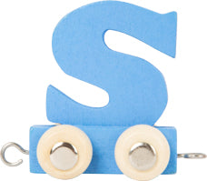 Personalised Name Train - Letter S - Blue