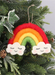 Wool Mix Smiling Rainbow Hanging Dec
