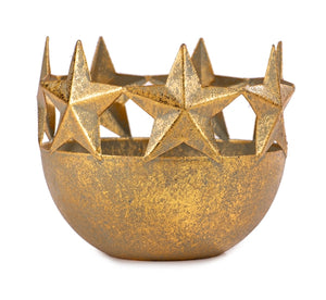 Gold Stars Tealight Holder - 13 cm