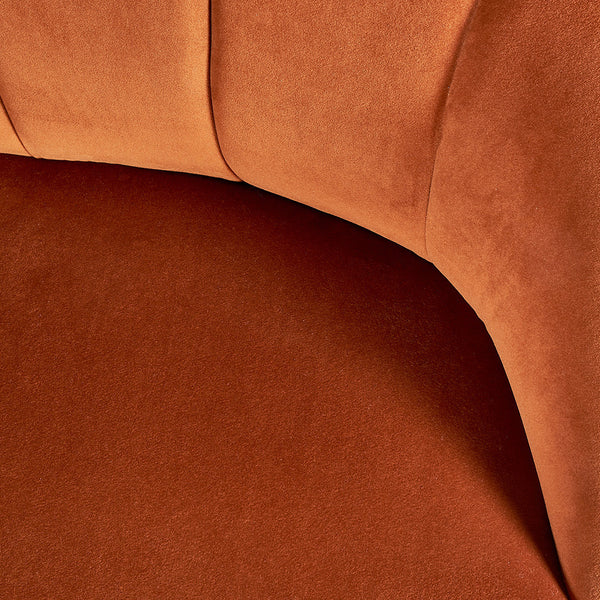 Portofino Tobacco Velvet Sofa with Walnut Effect Legs
