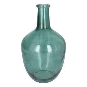 Green Glass Rum Bottle Vase